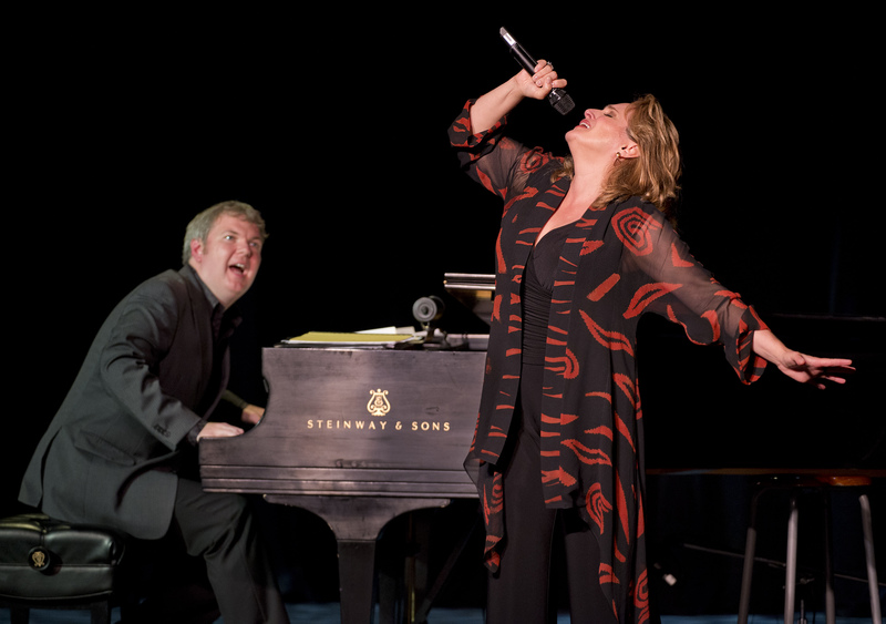 Accompanied by pianist Craig Terry, soprano Patricia Racette hits a high note during her performance at Cape Henlopen High School. BY KEVIN FLEMING